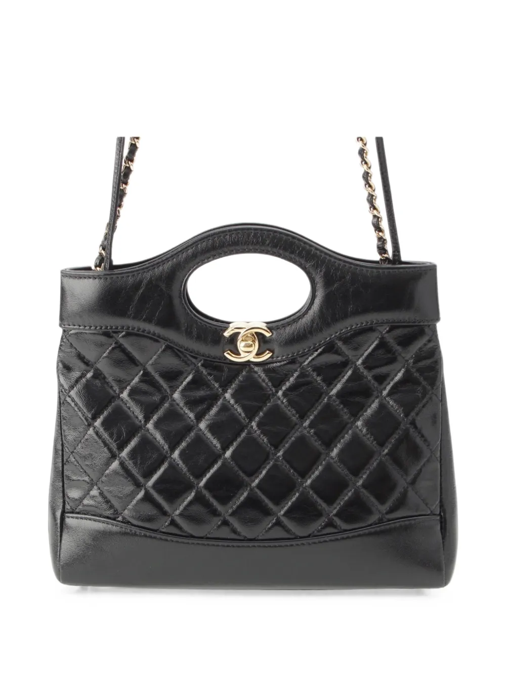 CHANEL Pre-Owned 2021-2026 Mini Quilted Glazed Calfskin 31 Shopping Bag satchel - Schwarz