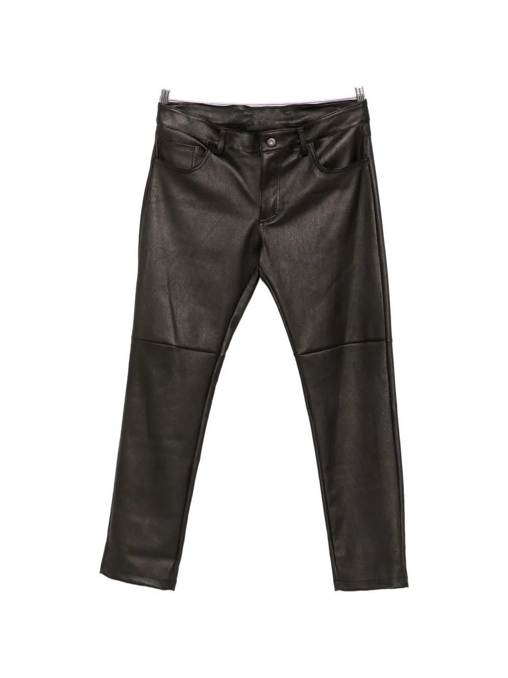 Salvatore Santoro seam-detail leather trousers - Schwarz