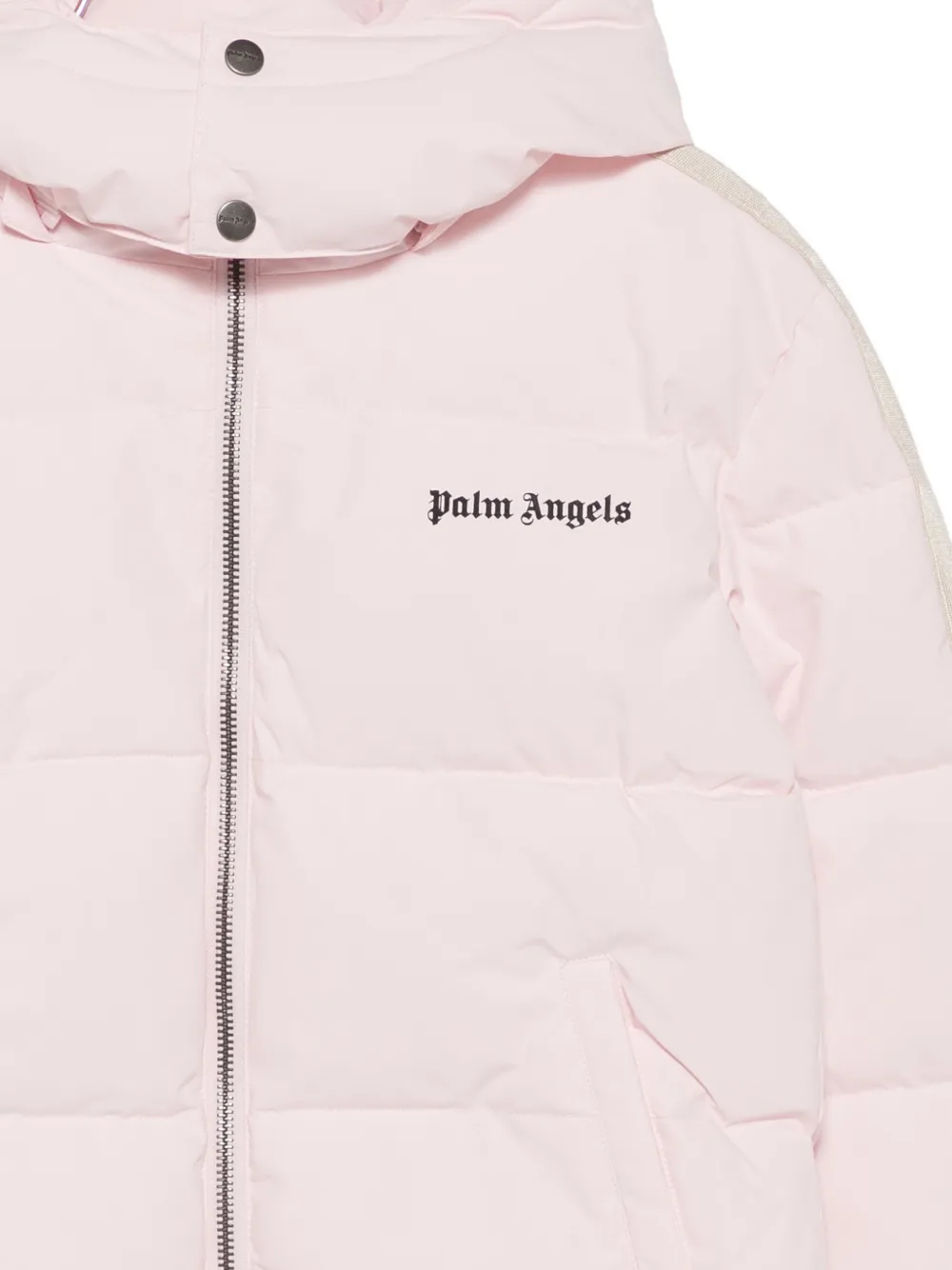 Palm Angels Kids Gewatteerd jack met logoprint Roze