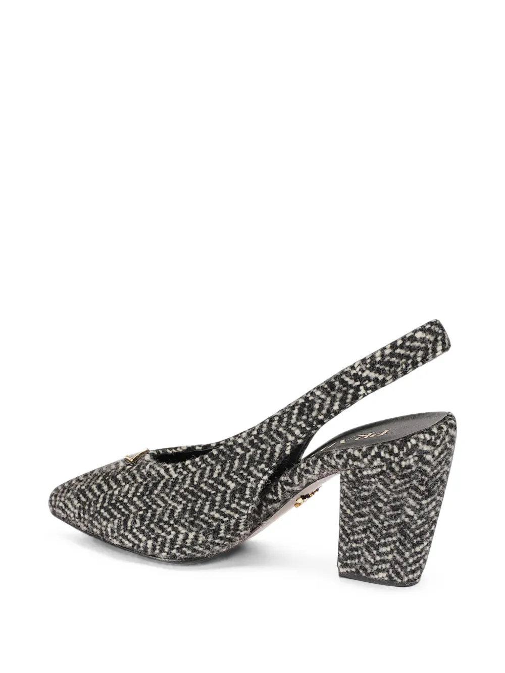 Prada chevron slingback pumps Zwart