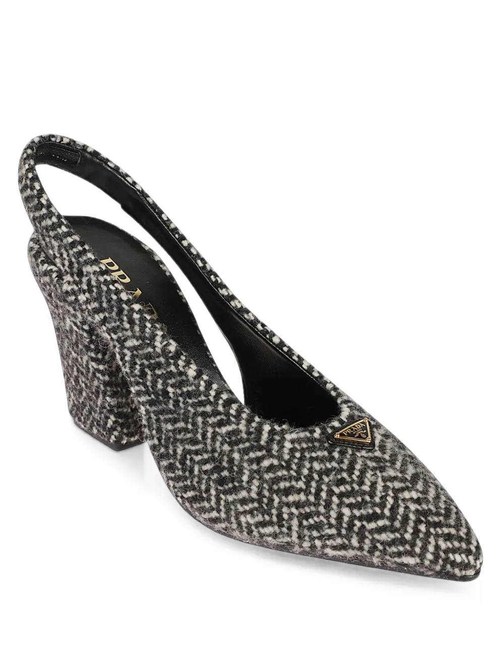 Prada chevron slingback pumps Zwart