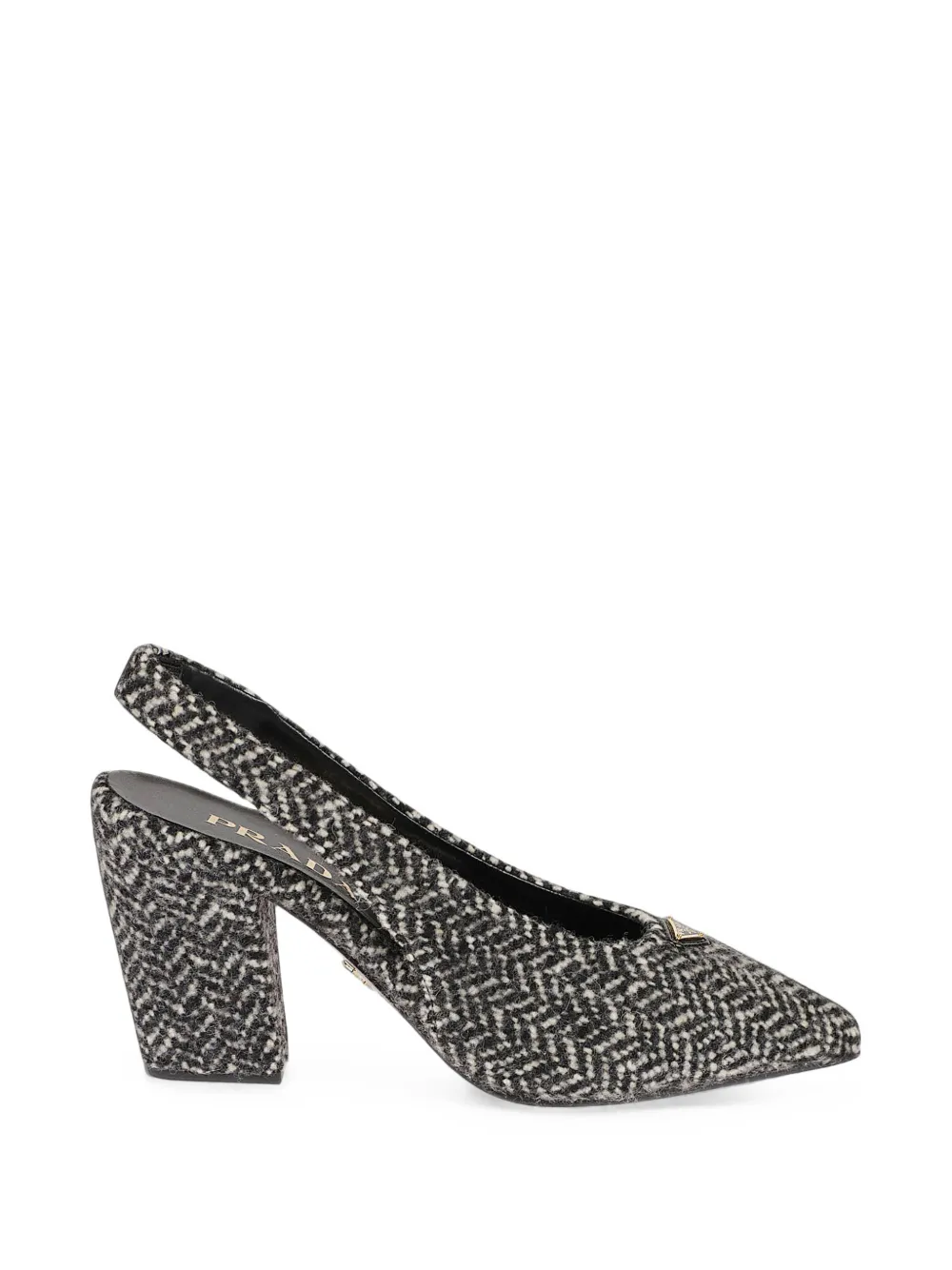 Prada chevron slingback pumps Zwart