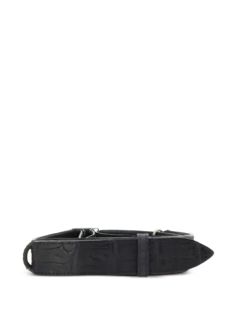 Orciani Nobuckle crocodile-effect suede belt