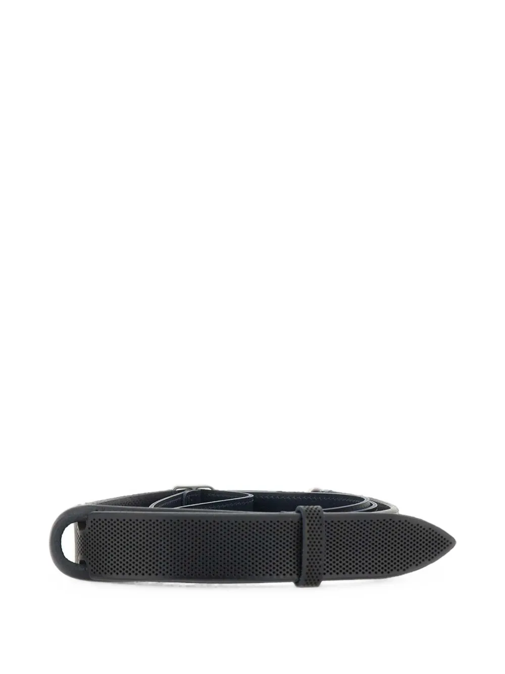 Orciani Nobuckle Bull Soft riem met geperforeerde details Zwart