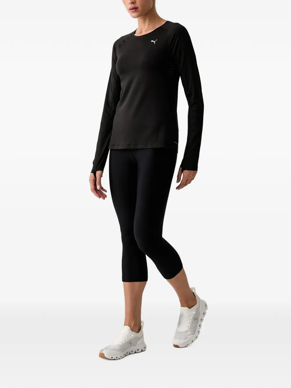 PUMA Run Cloudspun T-shirt met logoprint Zwart