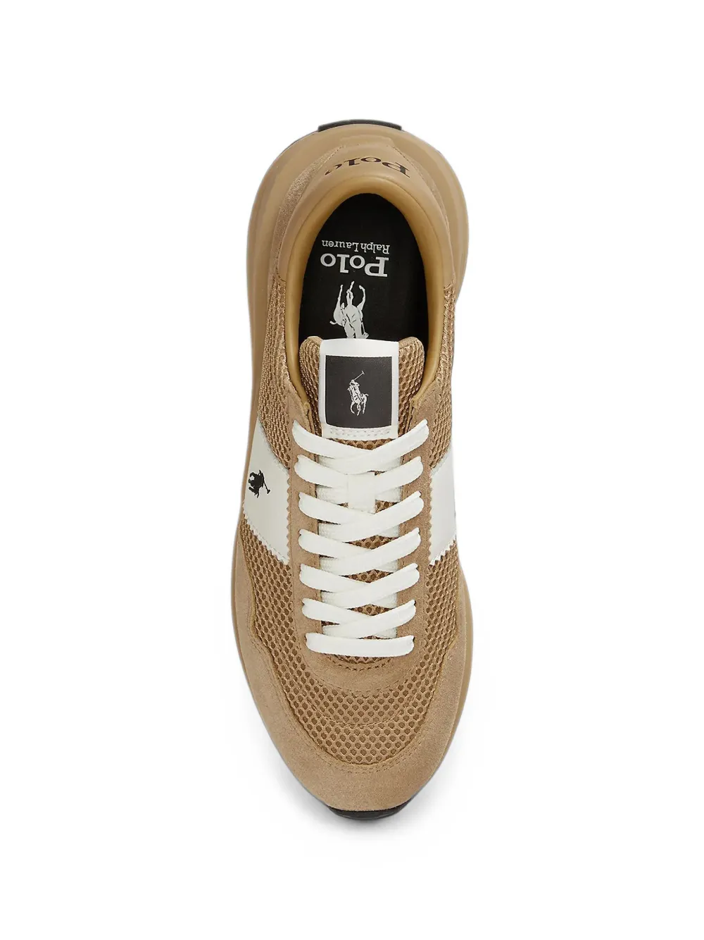 Polo Ralph Lauren logo-patch mesh sneakers Beige