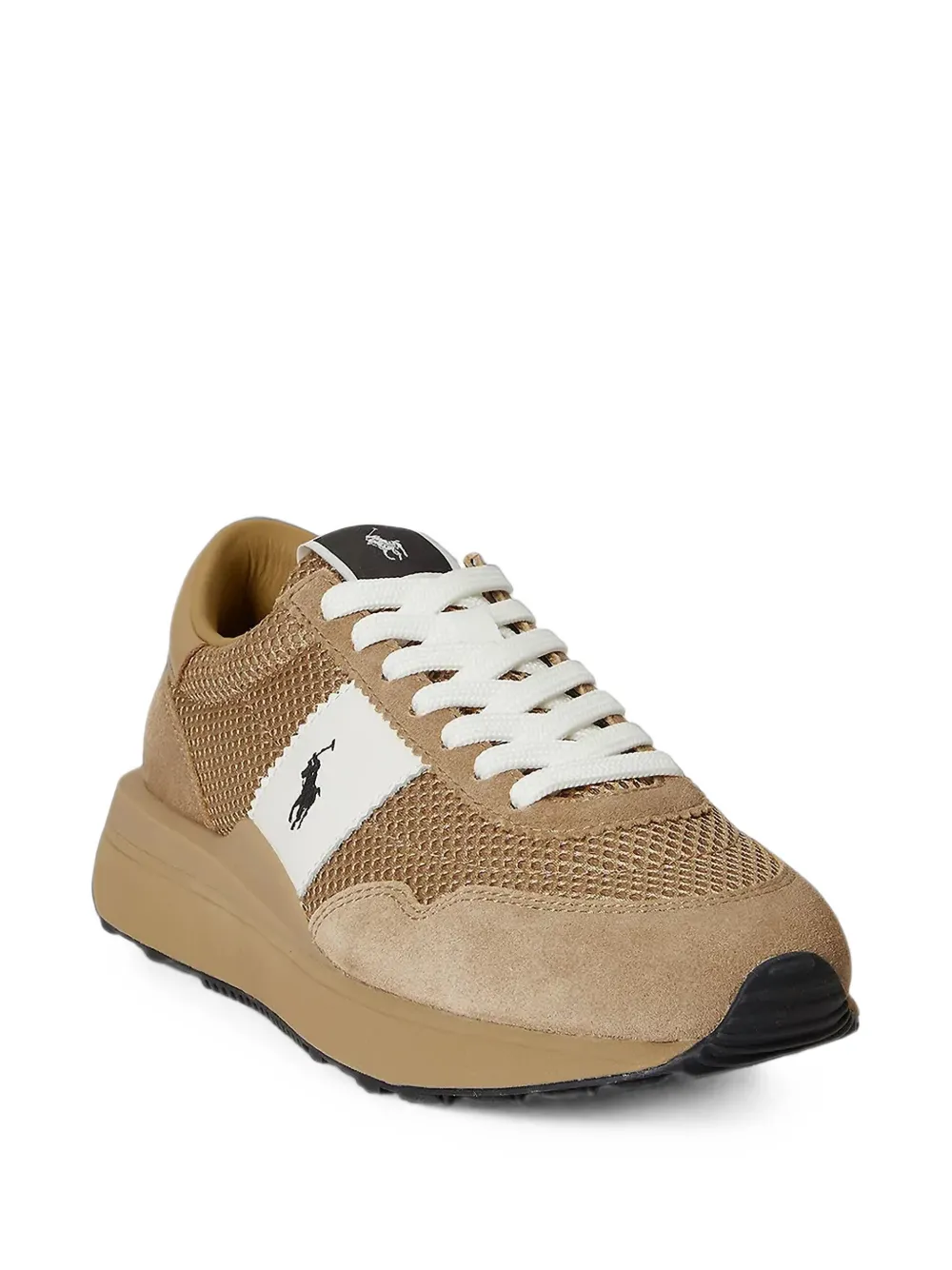 Polo Ralph Lauren logo-patch mesh sneakers Beige