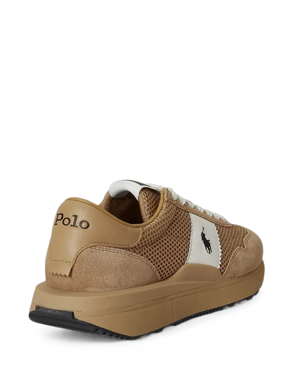 Polo Ralph Lauren logo-patch mesh sneakers Beige