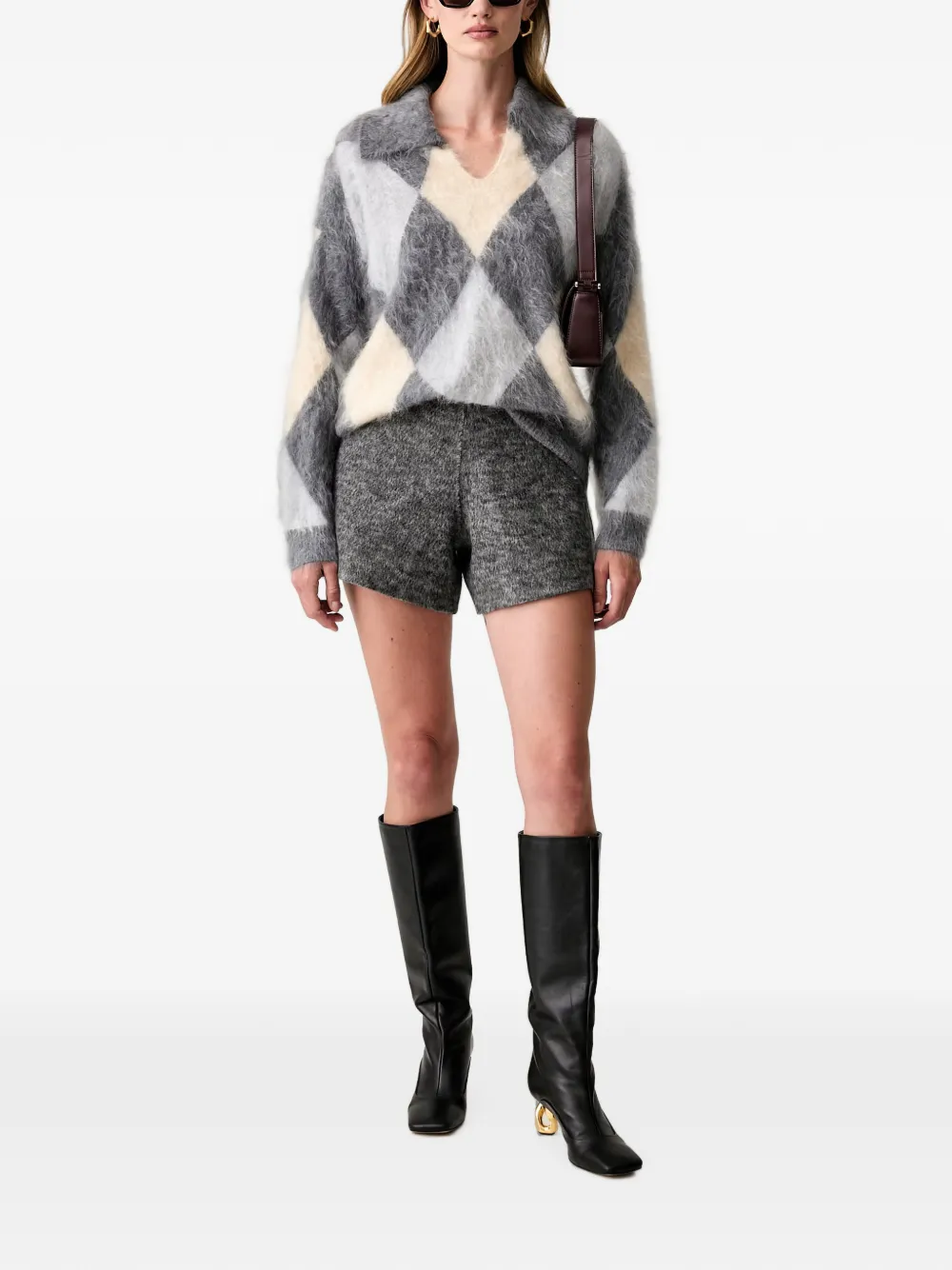 Silvian Heach High-waist shorts met geborsteld effect Grijs
