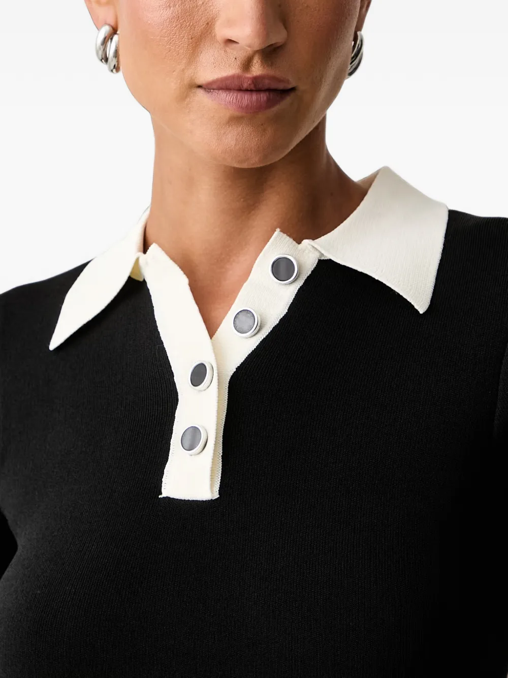 Silvian Heach Anders button-up mini-jurk met contrasterende afwerking Zwart