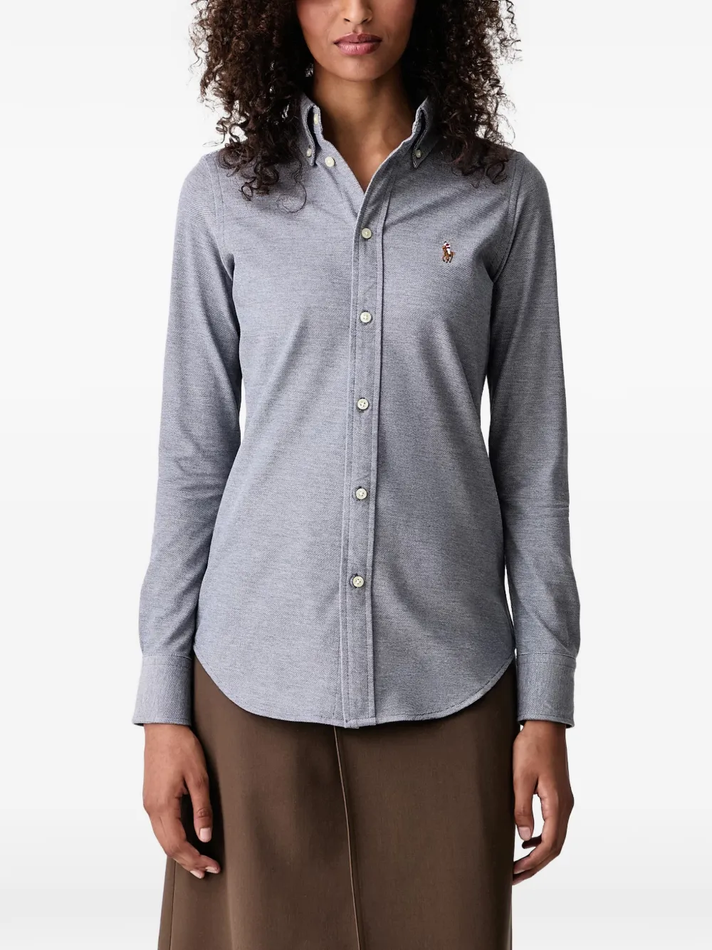 Polo Ralph Lauren logo-embroidered button-down shirt - Blu