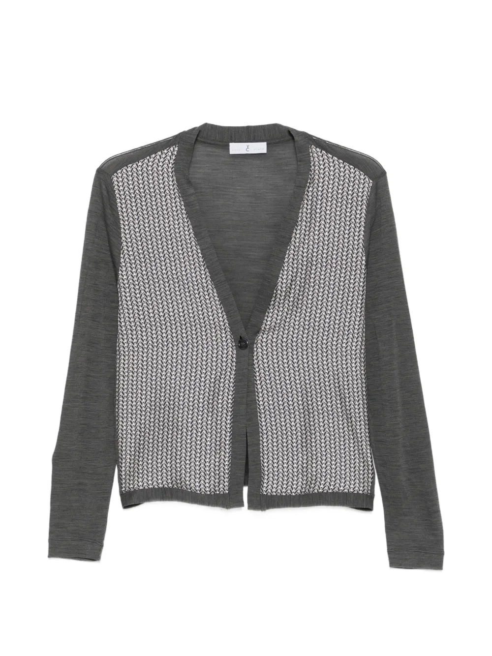 Why Ci geometric-pattern V-neck cardigan