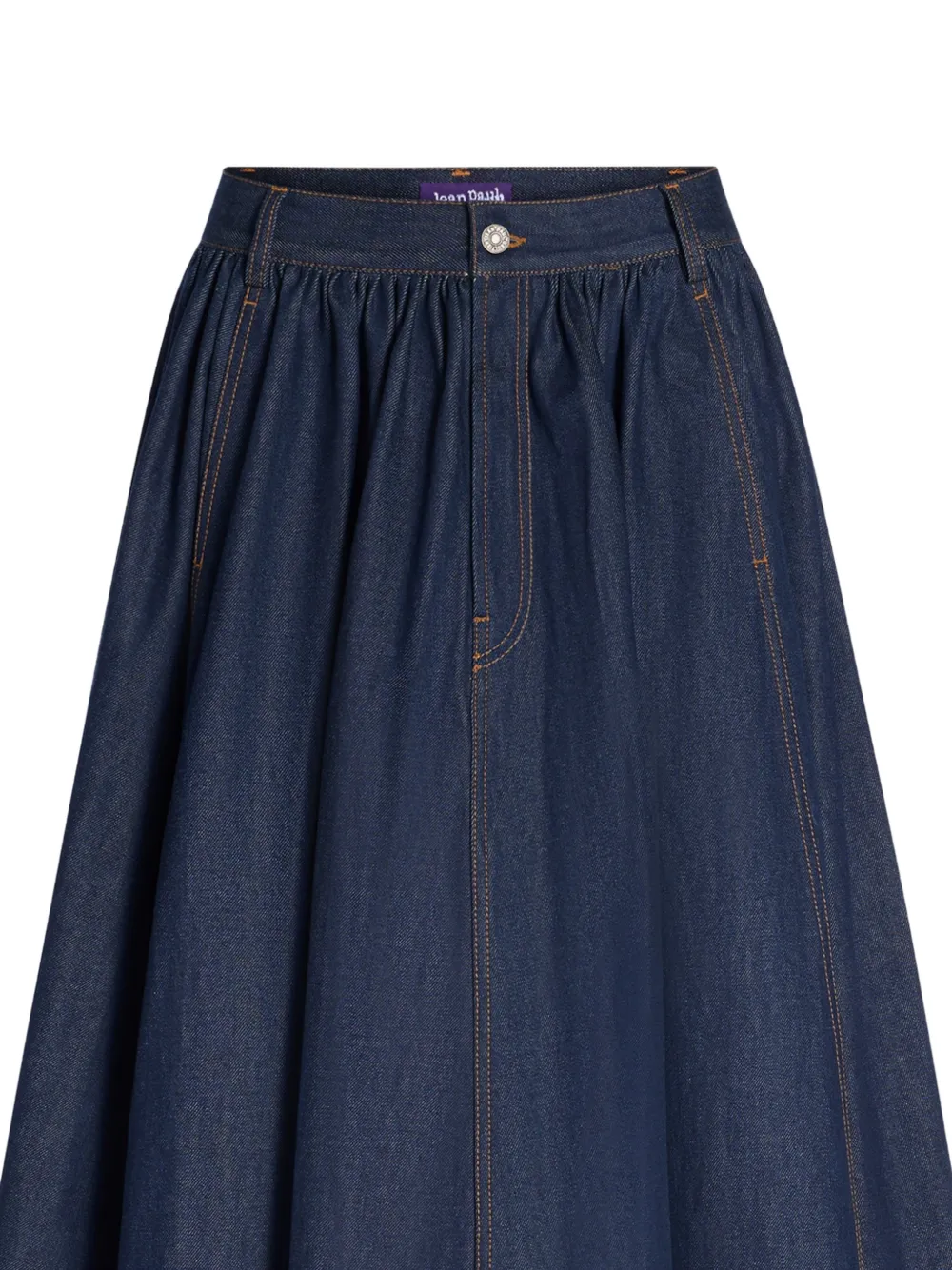 Jean Paul Gaultier Long Voluminous Denim Skirt in Blue, view 2