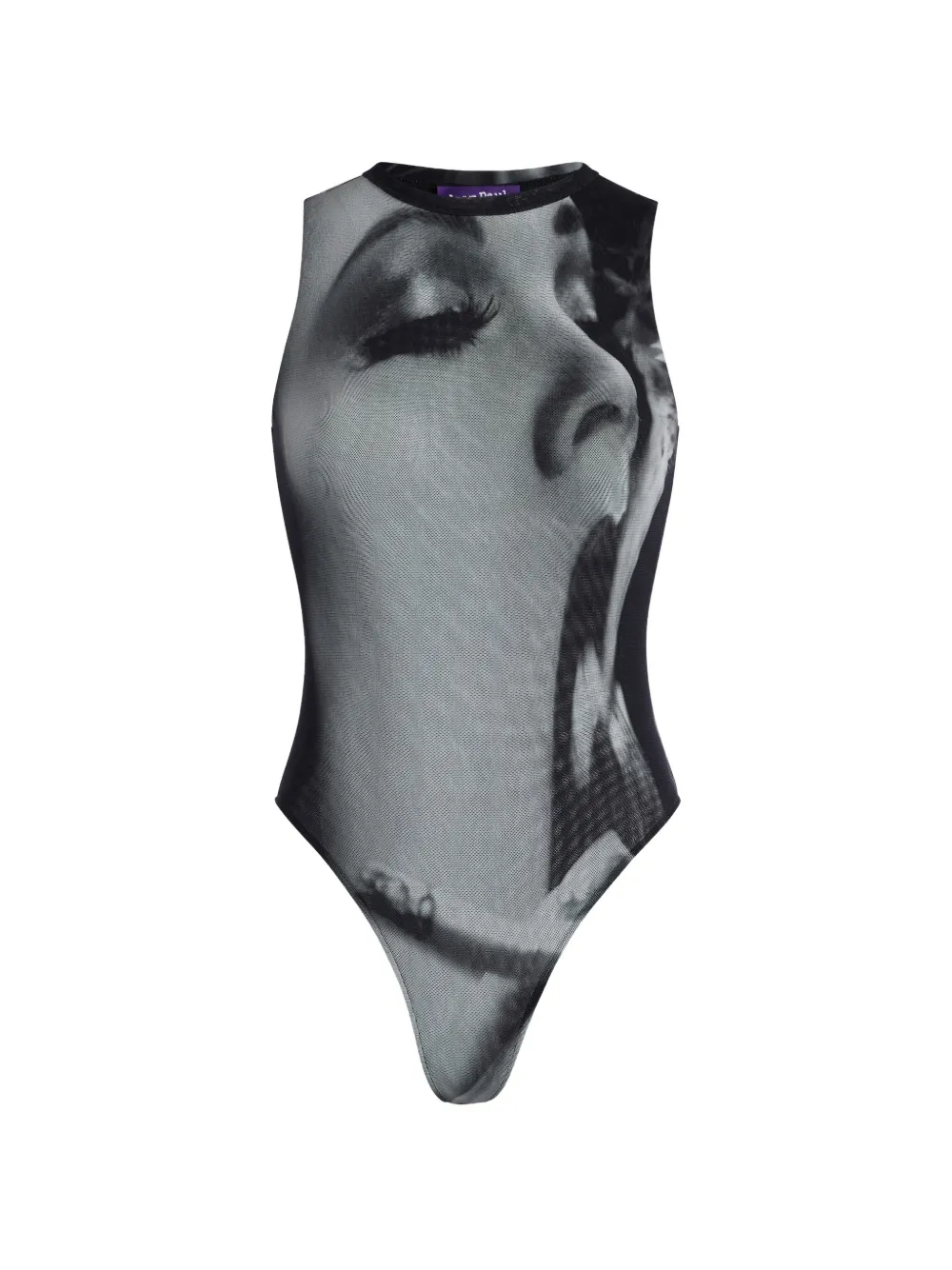 Jean Paul Gaultier Body Smoking Women in rete con stampa - Nero