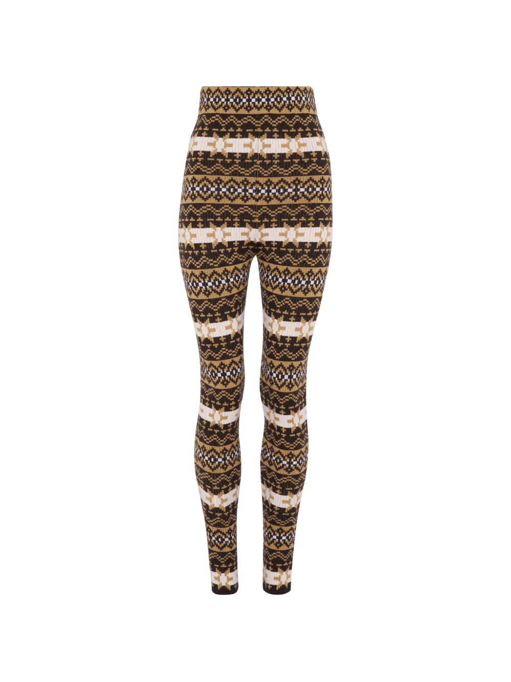Jean Paul Gaultier collants ajustés en laine mérinos avec jacquard Fair Isle - Marron Jean Paul Gaultier collants ajustés en laine mérinos avec jacquard Fair Isle - Marron
