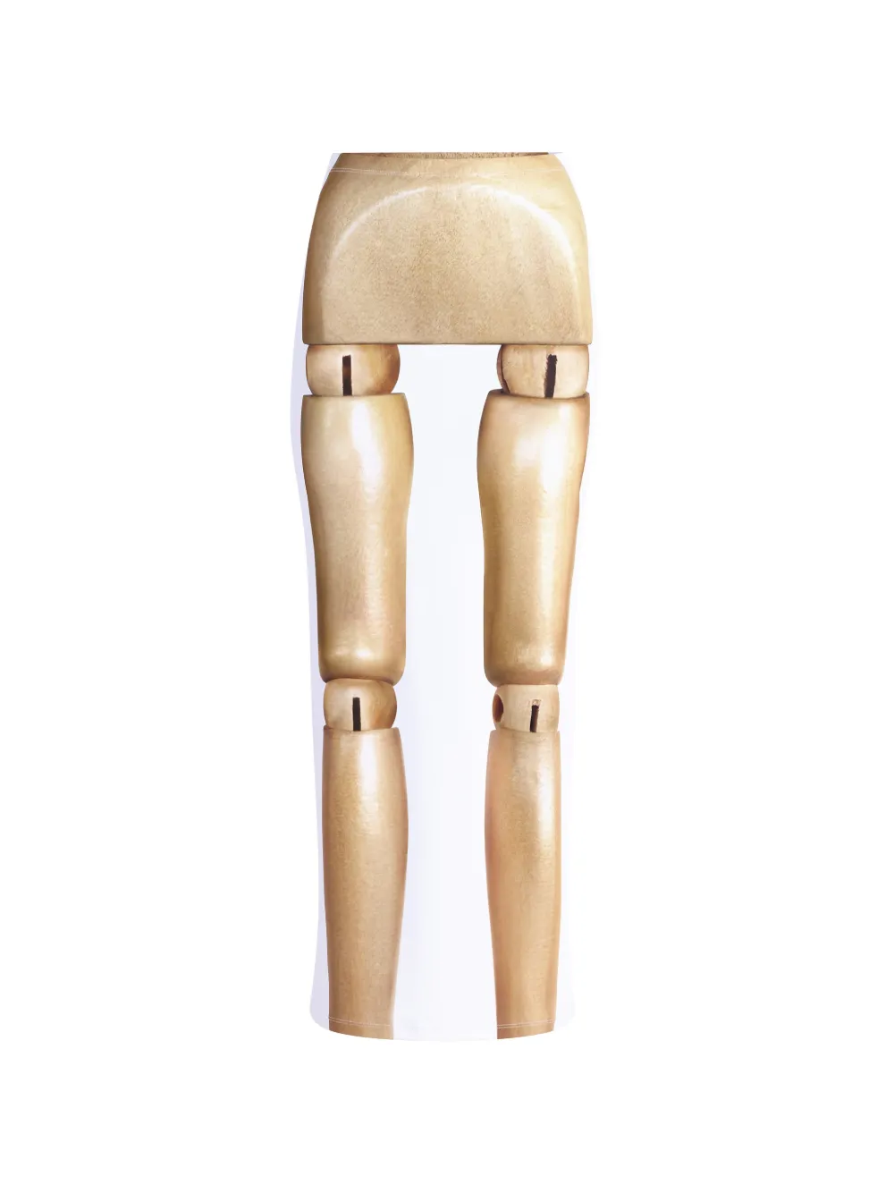 Jean Paul Gaultier body en bois imprimé à jupe longue - Blanc