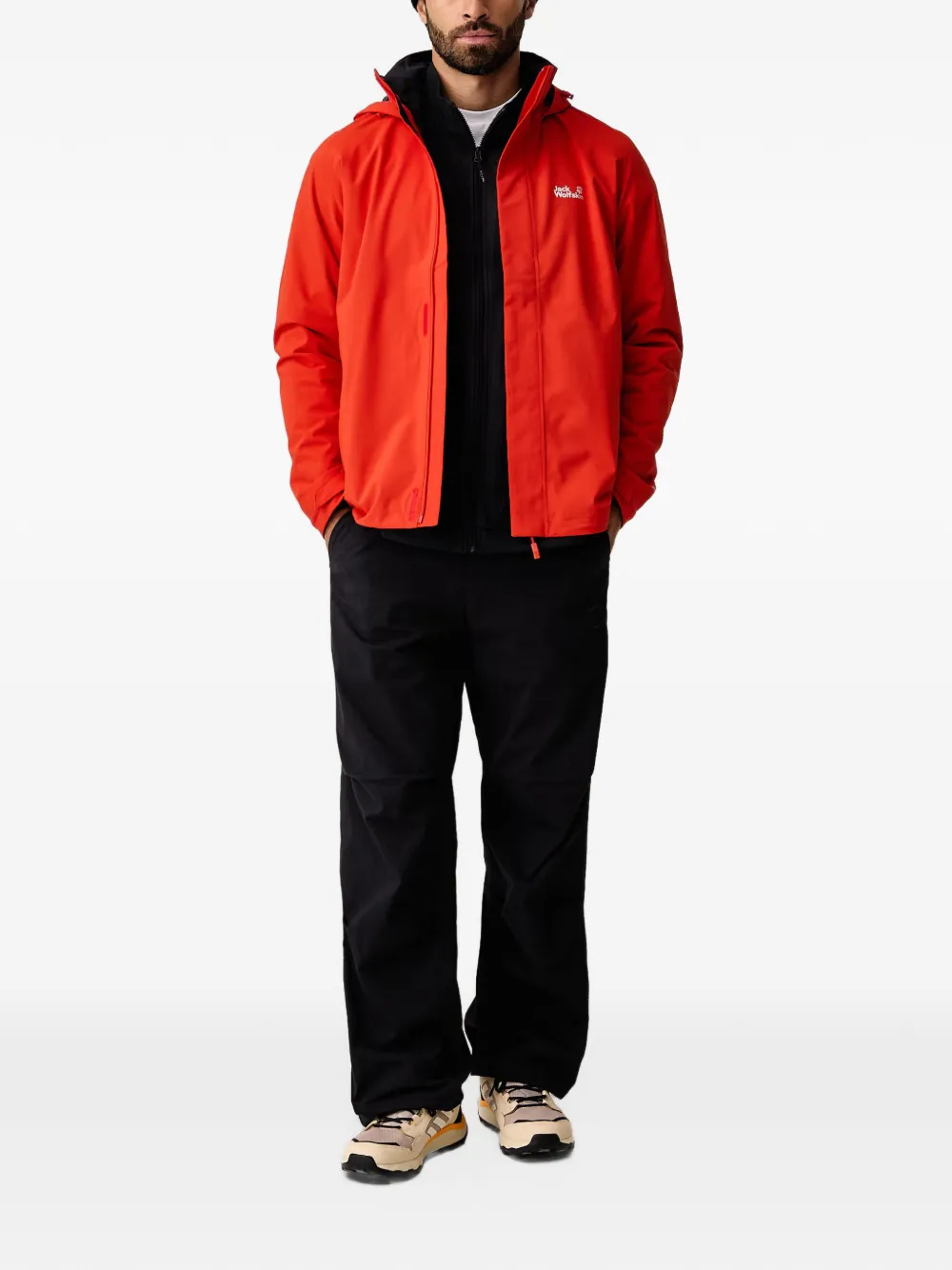 JACK WOLFSKIN Trailtime Texapore hooded jacket Rood