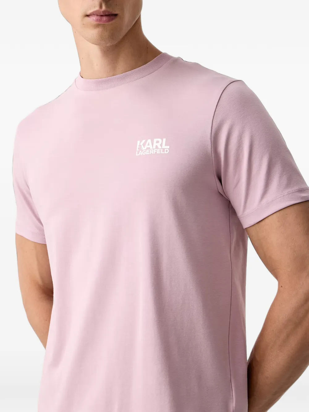 Karl Lagerfeld T-shirt met logodetail Roze