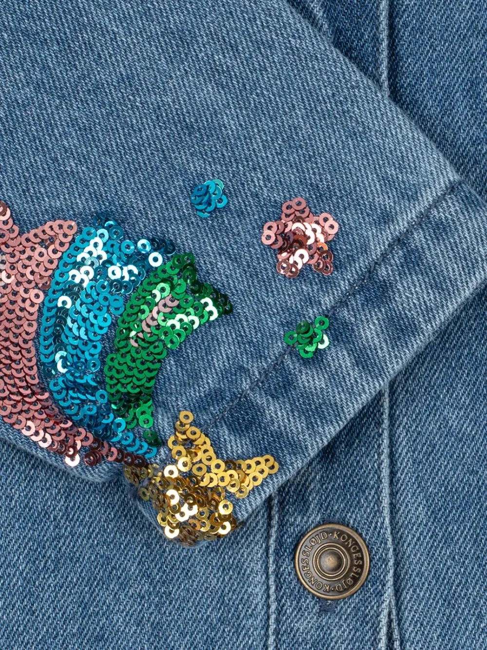 Konges Sløjd Magot denim jack verfraaid met pailletten Blauw