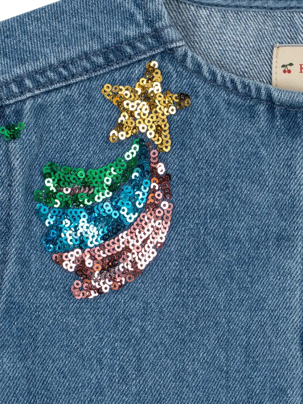 Konges Sløjd Magot denim jack verfraaid met pailletten Blauw