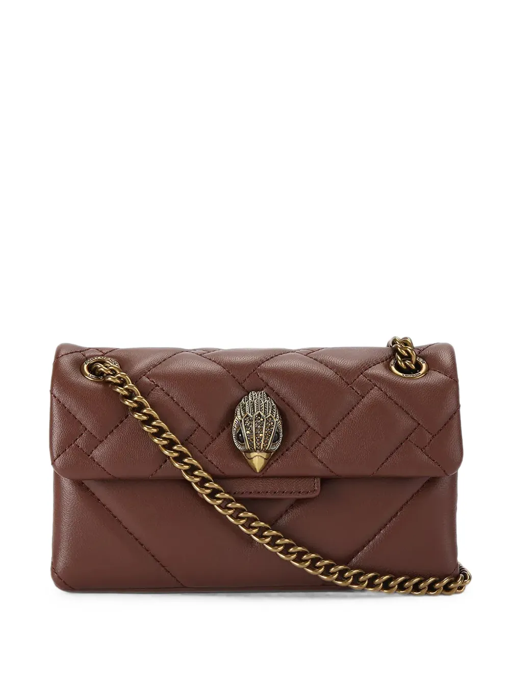 Kurt Geiger Quilted Eagle-plaque Shoulder Bag In Black