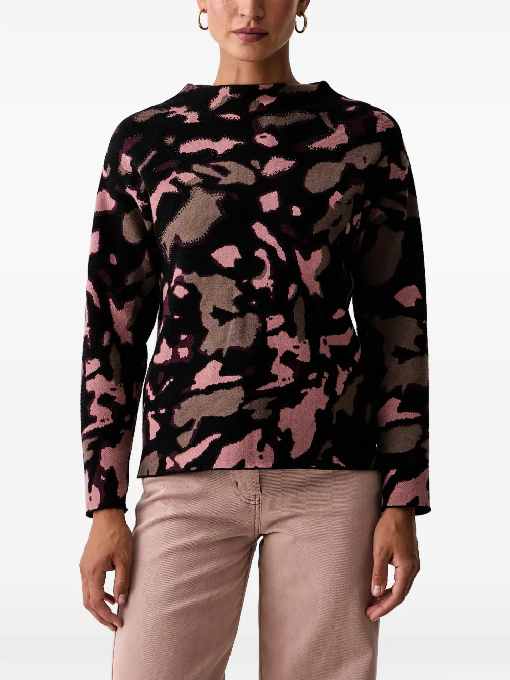 Joseph Ribkoff abstract-pattern bead-embellished sweater
