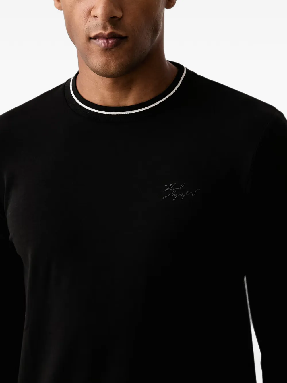 Karl Lagerfeld T-shirt met lange mouwen Zwart