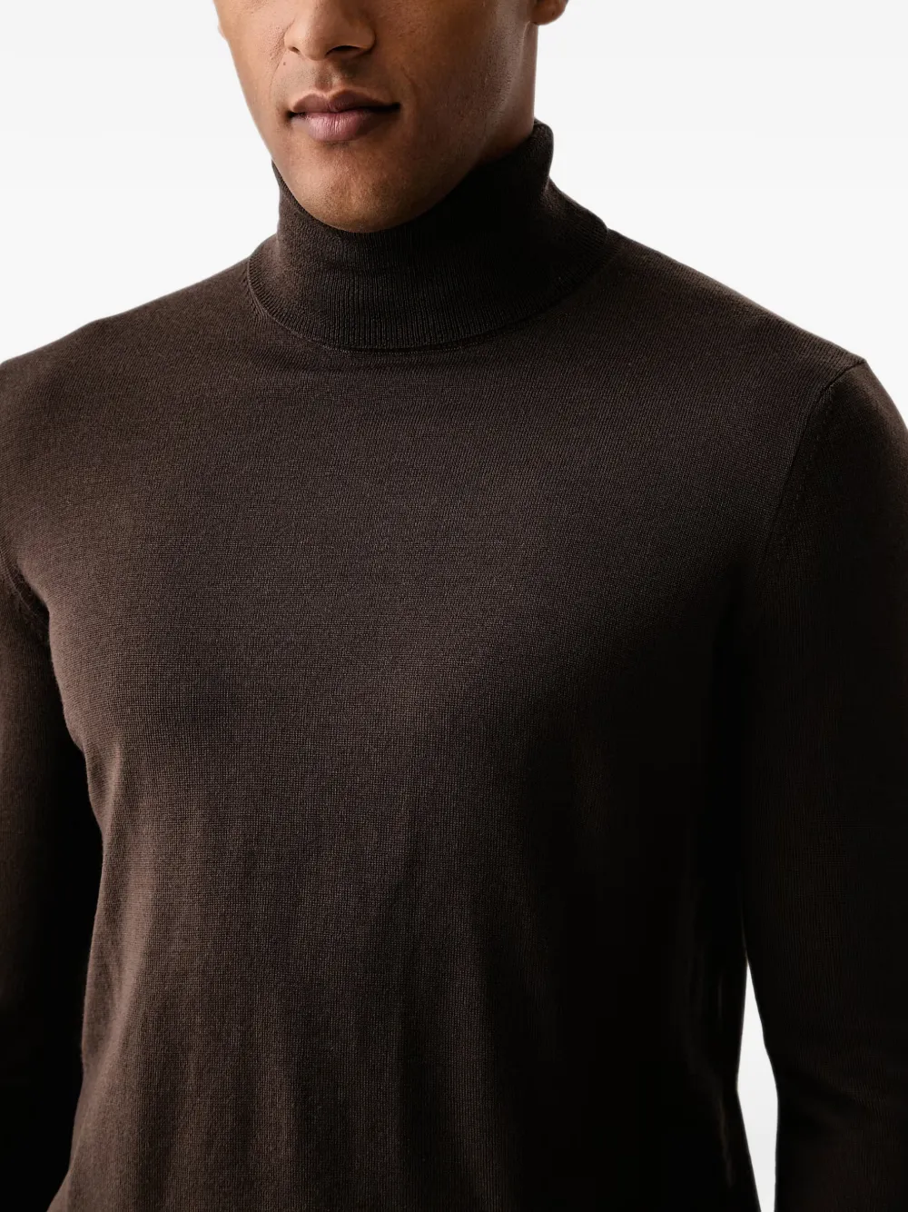 Joop! roll-neck fine-knit sweater Bruin