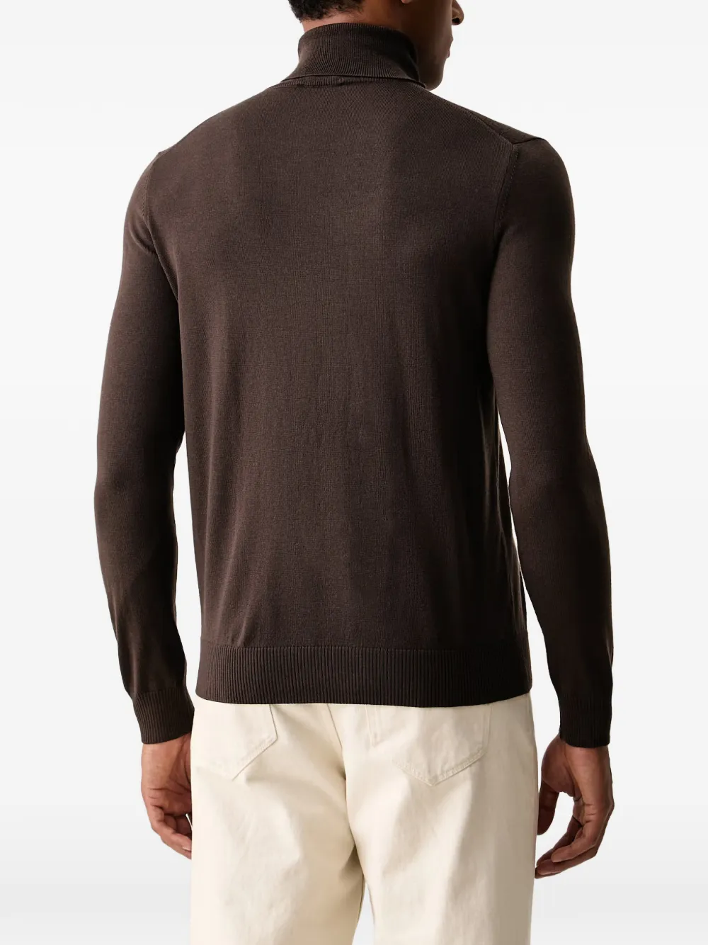 Joop! roll-neck fine-knit sweater Bruin