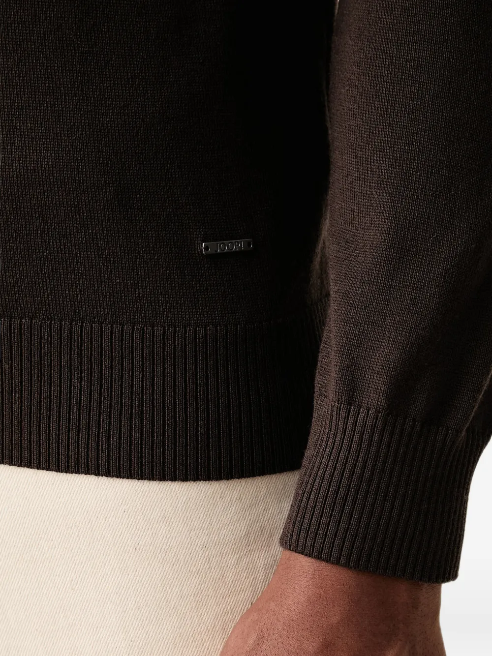 Joop! roll-neck fine-knit sweater Bruin