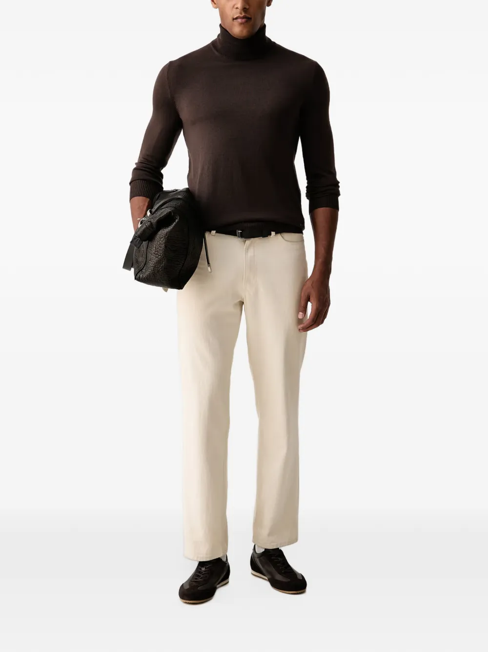 Joop! roll-neck fine-knit sweater Bruin