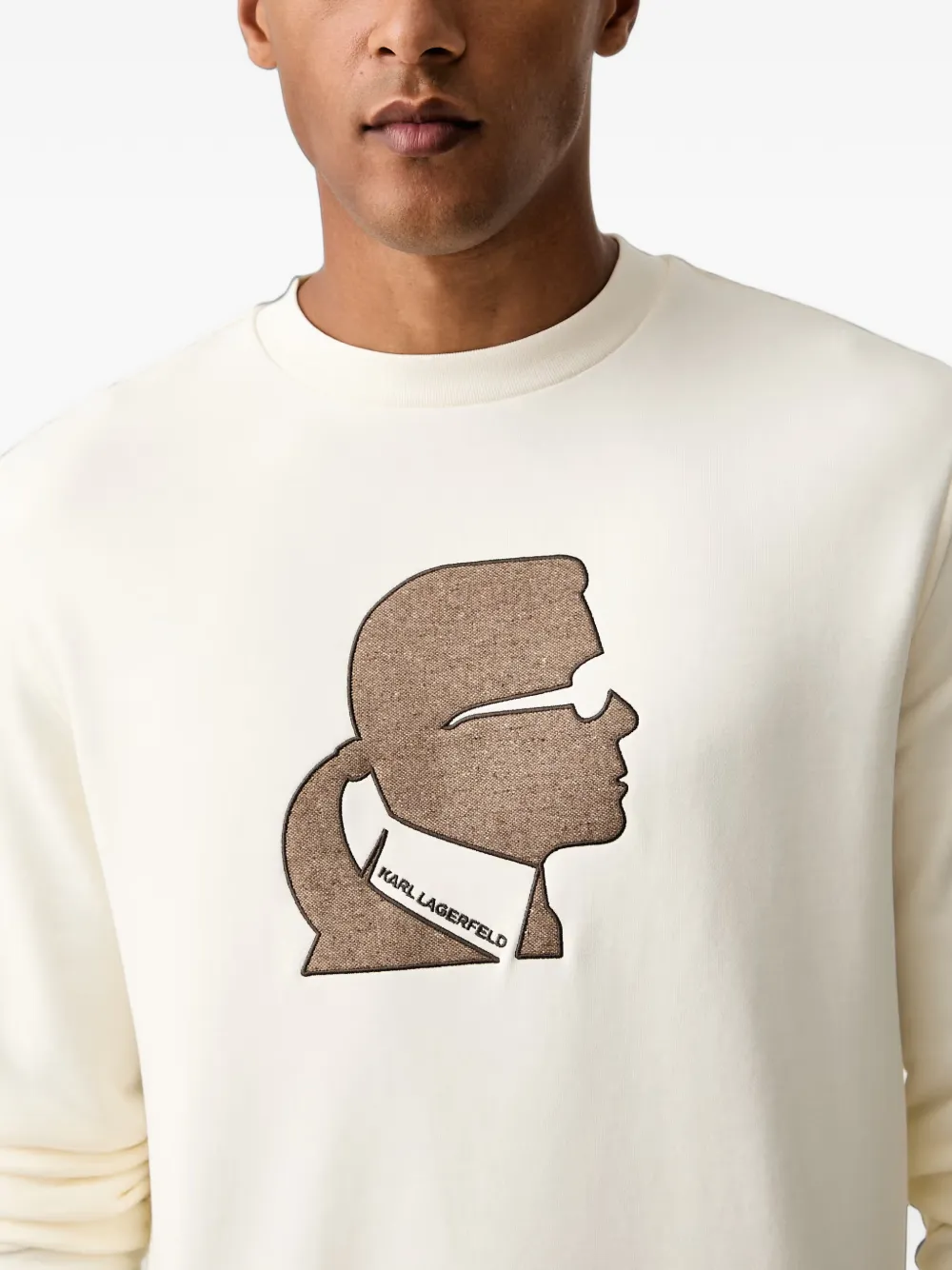 Karl Lagerfeld Kameo sweater met ronde hals Beige