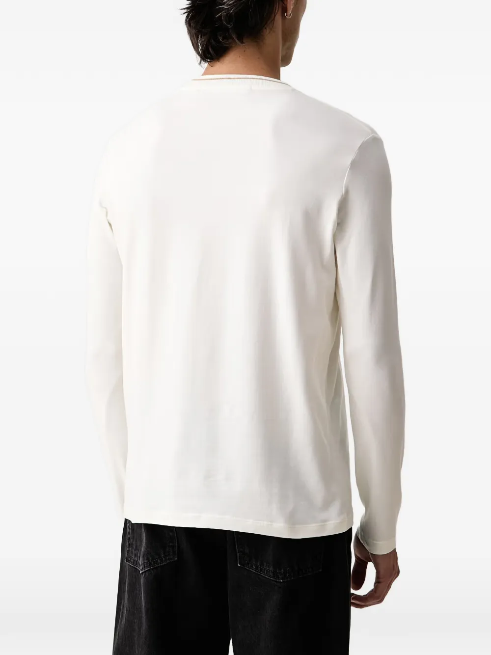 Karl Lagerfeld Top met geborduurd logo en lange mouwen Wit