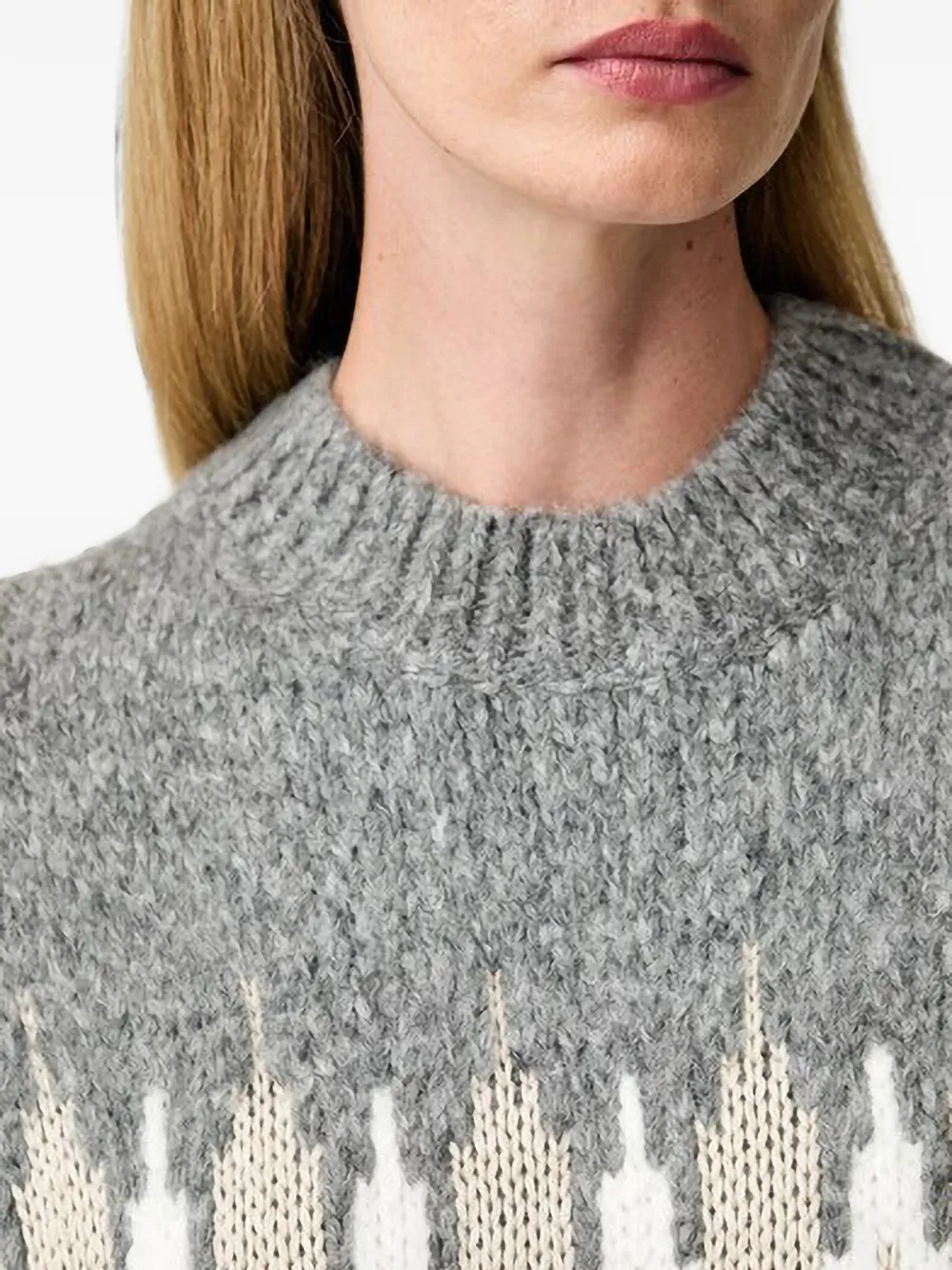 Joop! geometric-pattern short-sleeved sweater Grijs