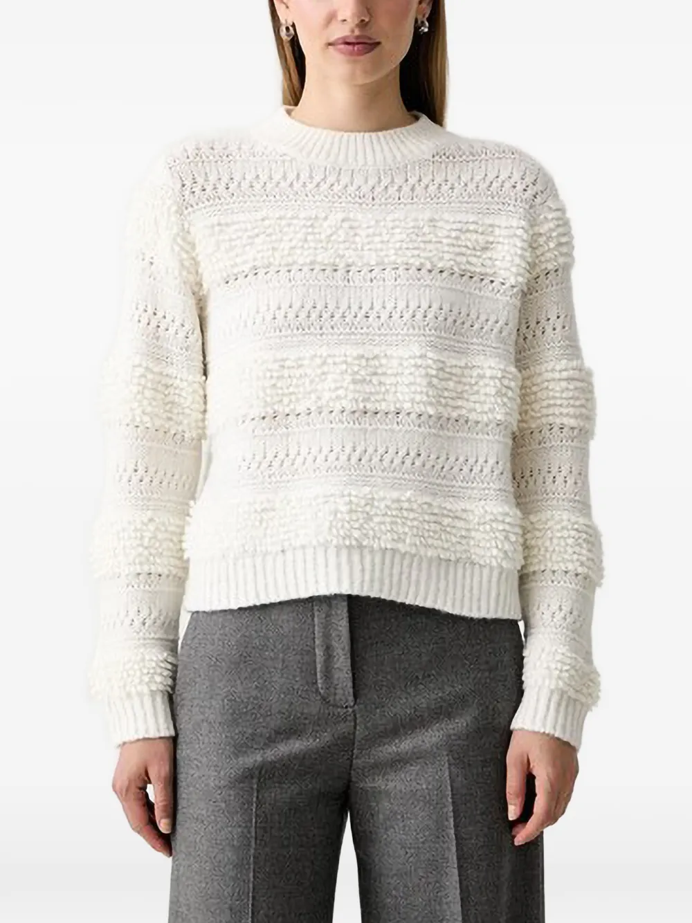 Joop Textured-knit Sweater In White