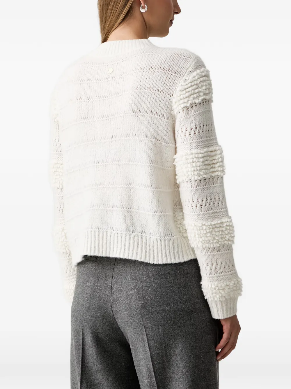 Joop! textured-knit sweater Wit
