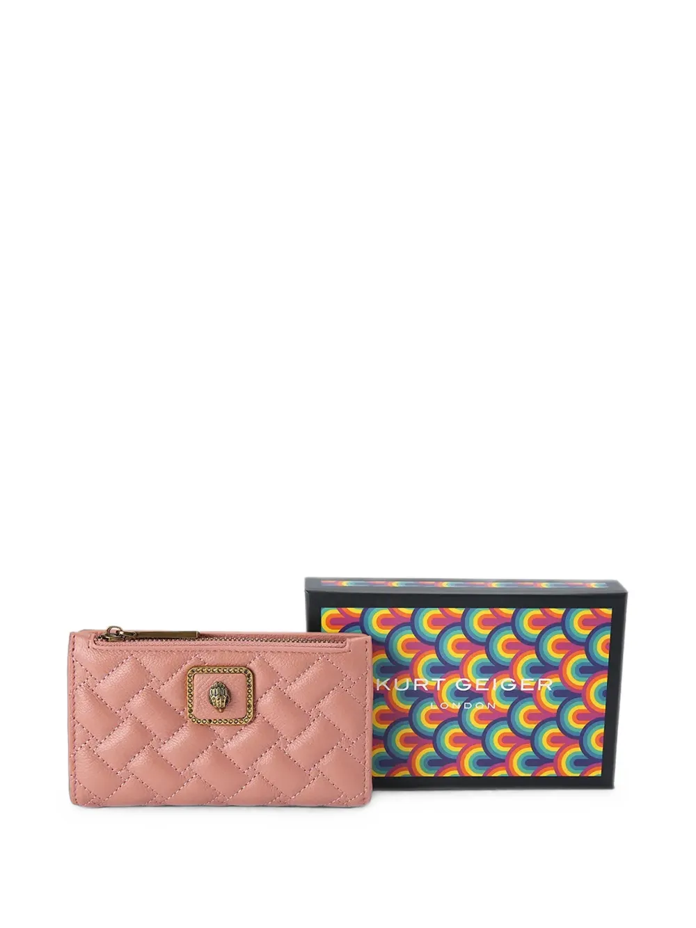 Kurt Geiger London Gewatteerde leren portemonnee Roze