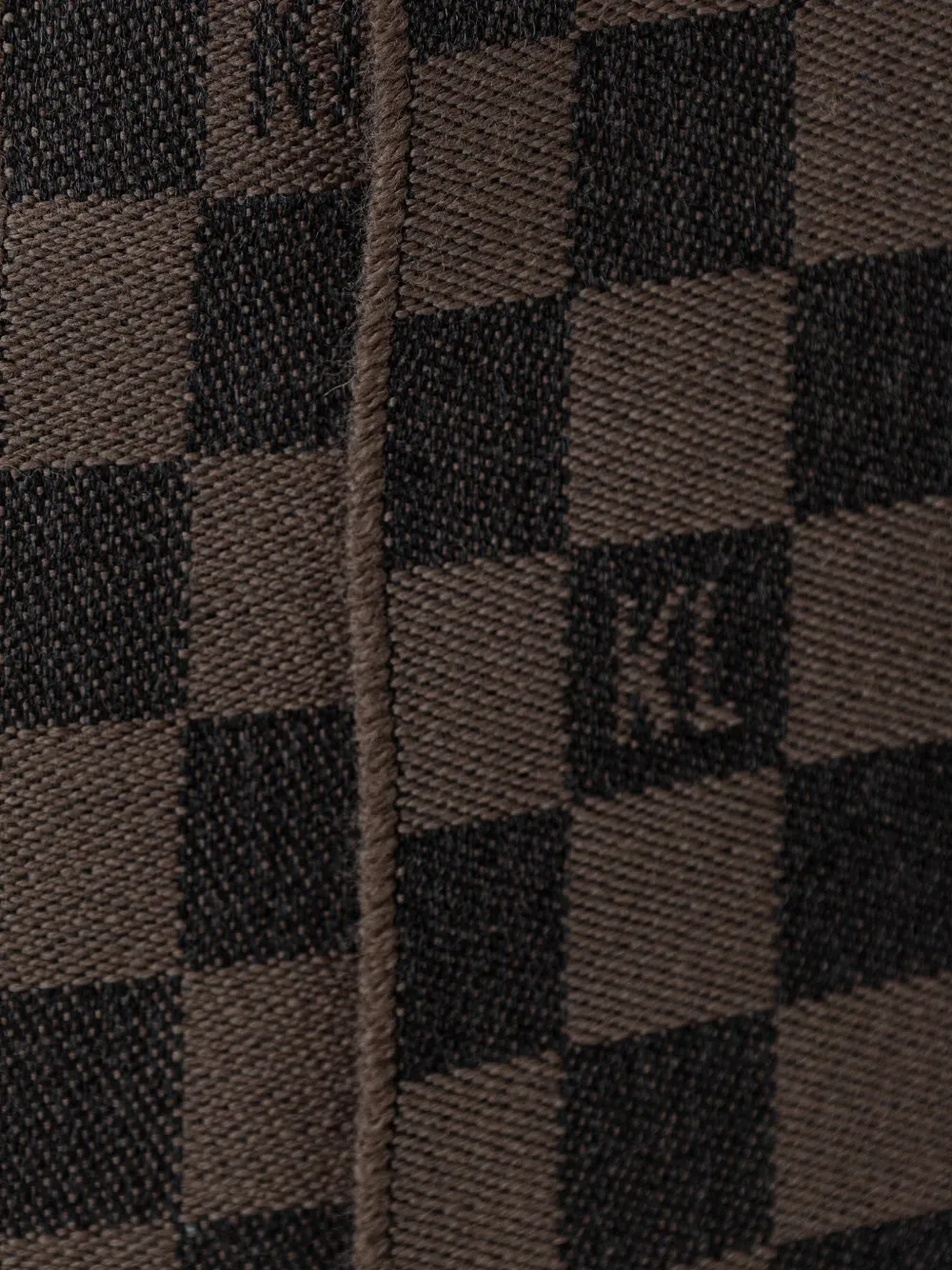 Karl Lagerfeld Geruite sjaal met logo-intarsia Bruin
