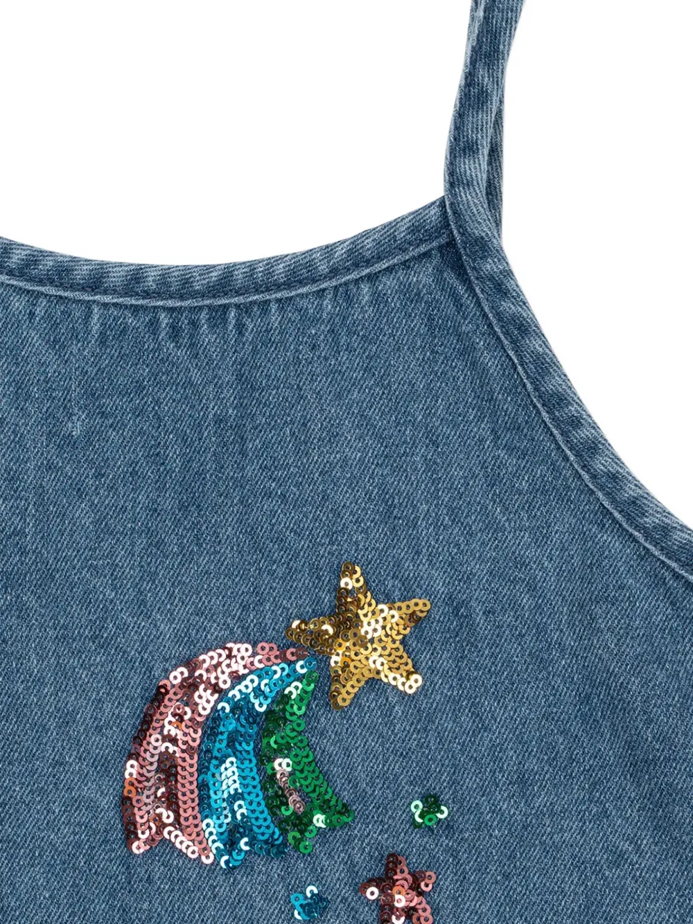 Konges Sløjd Magot sequin-embellished denim dress Blauw