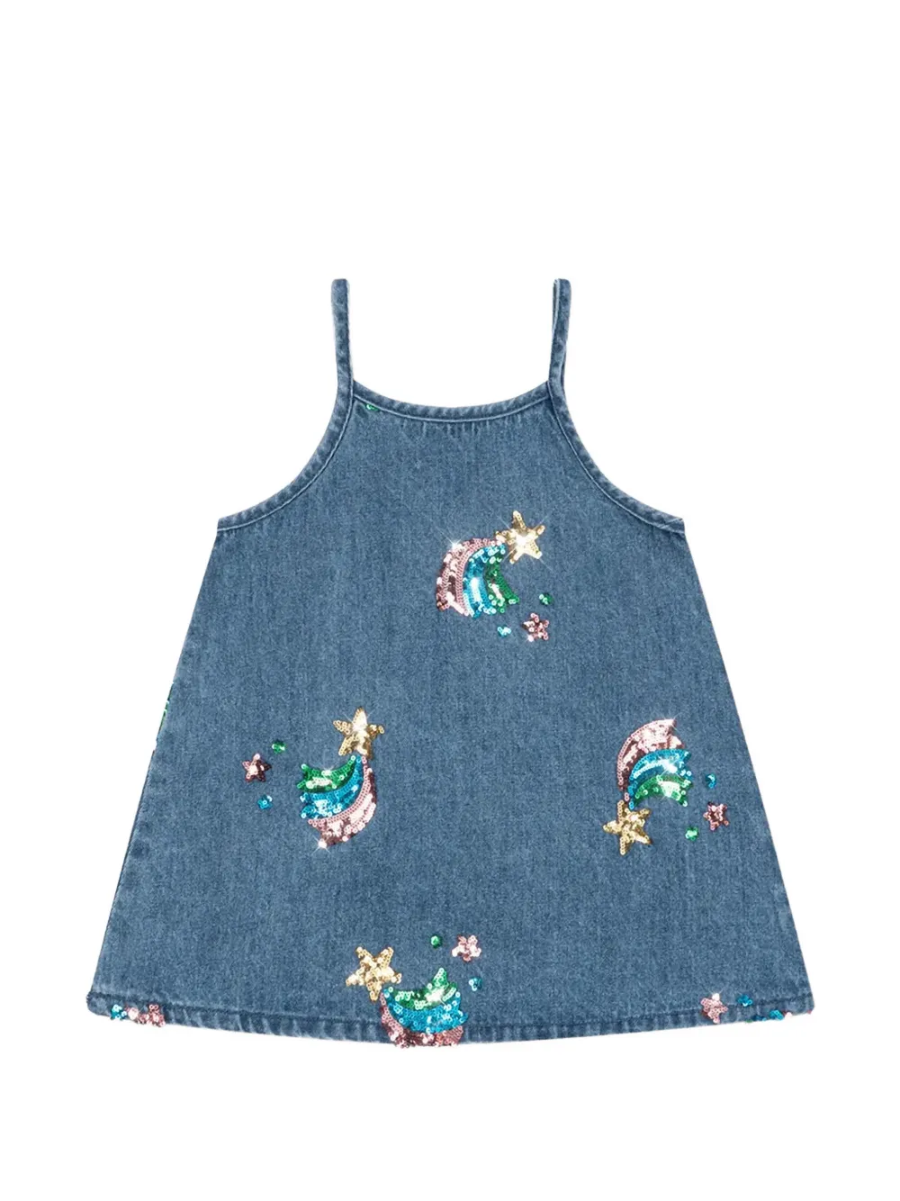 Konges Sløjd Magot sequin-embellished denim dress Blauw