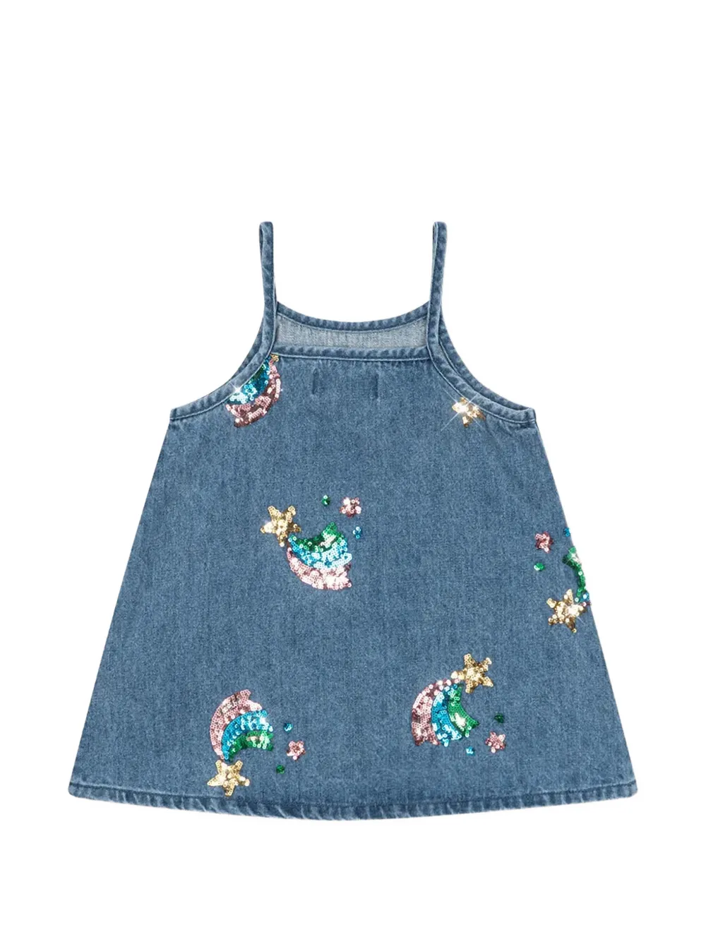 Konges Sløjd Magot sequin-embellished denim dress Blauw