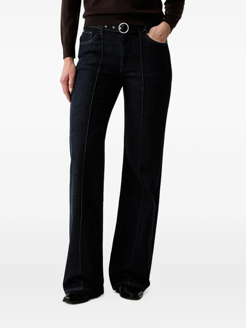 Joop! belted pin-tucked jeans - Blu