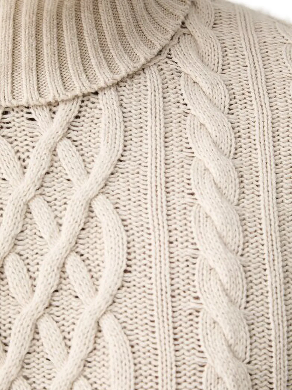 Joop! cable-knit roll-neck sweater Beige