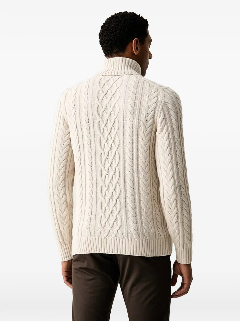 Joop! cable-knit roll-neck sweater Beige