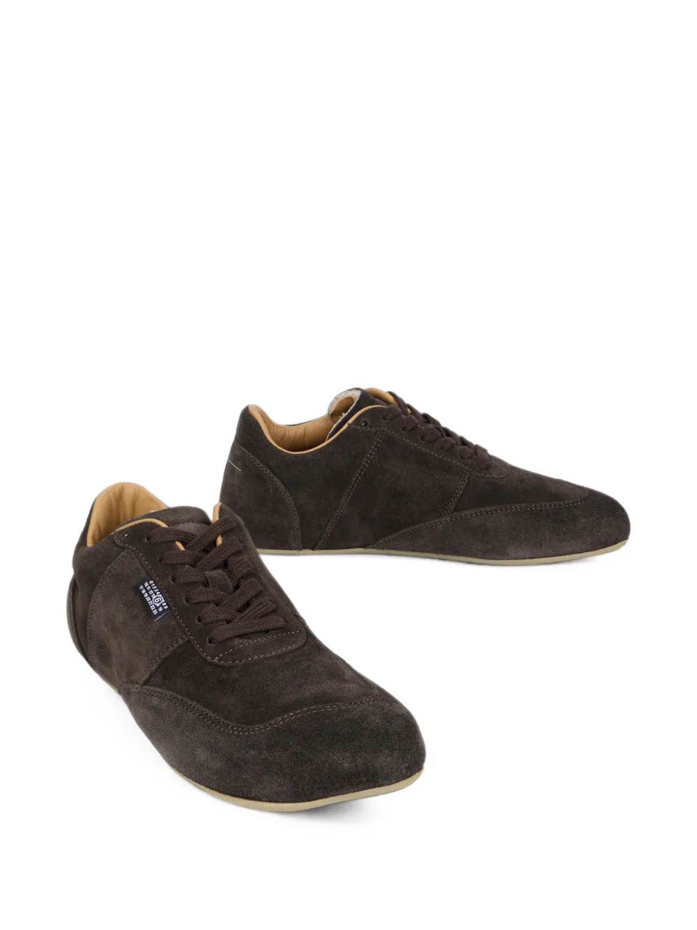 MM6 Maison Margiela lace-up suede sneakers Bruin