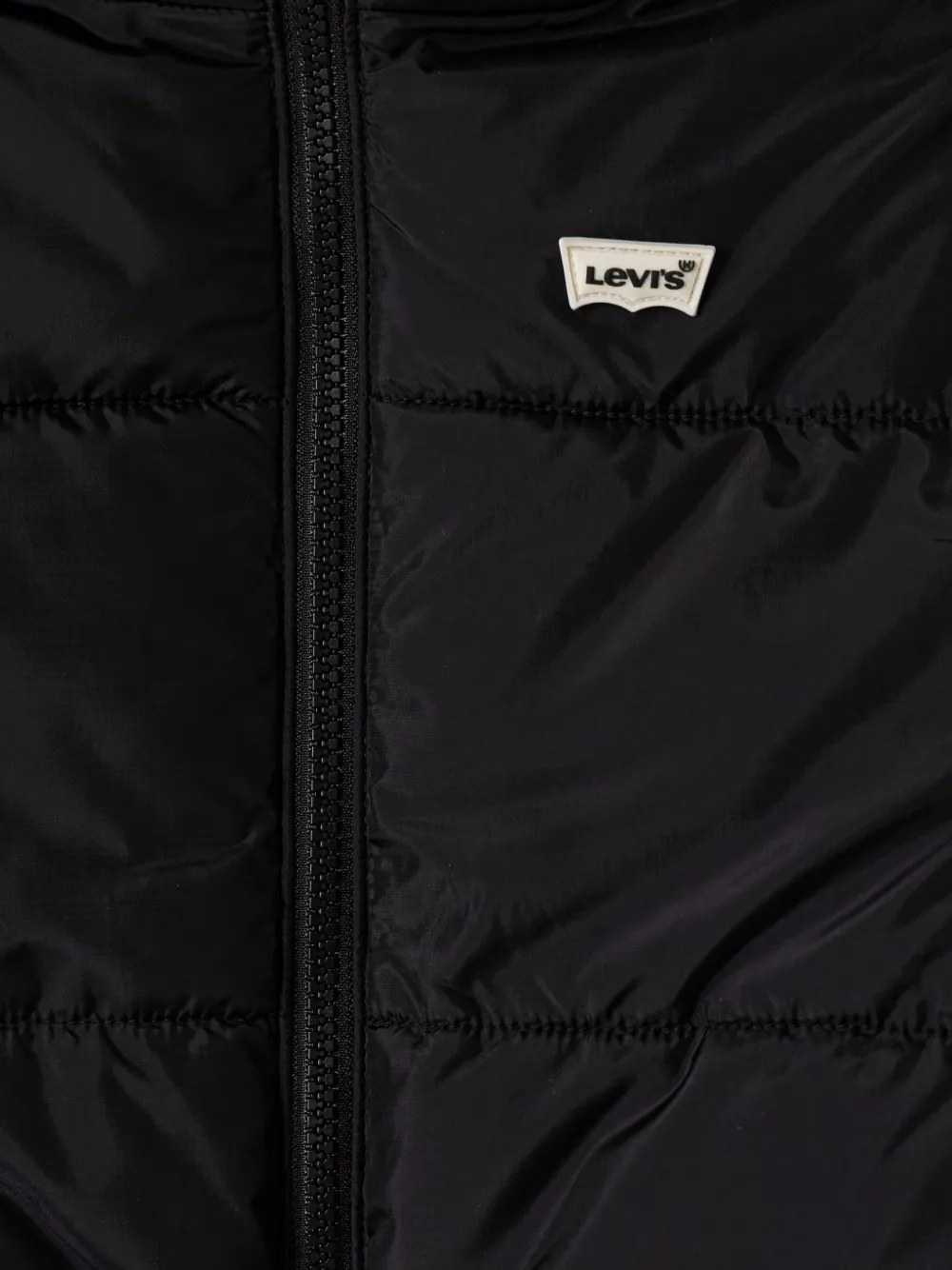 Levi's Kids quilted hooded jacket Zwart
