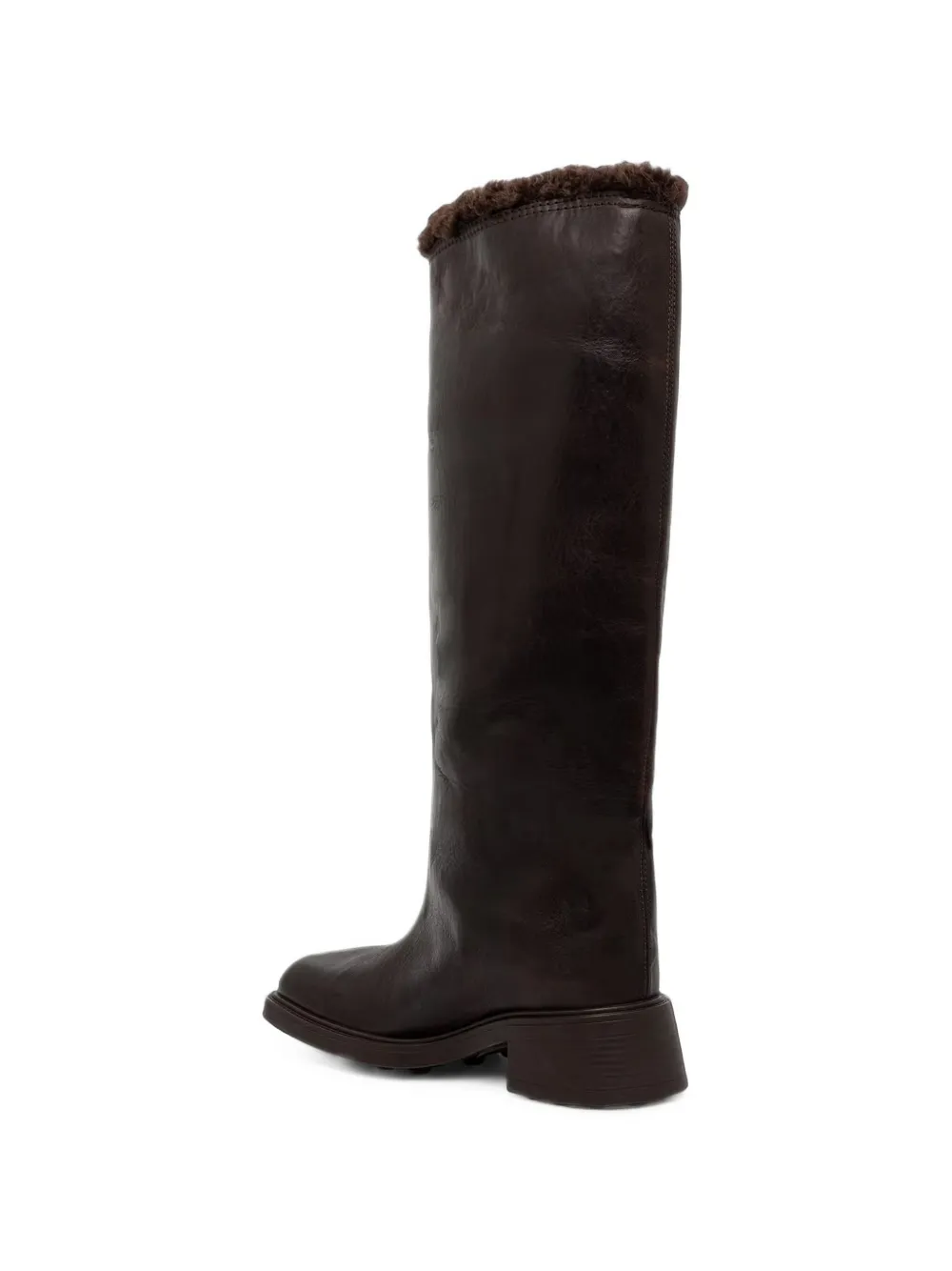 Miista Ross buckle-detail shearling-trim boots Bruin