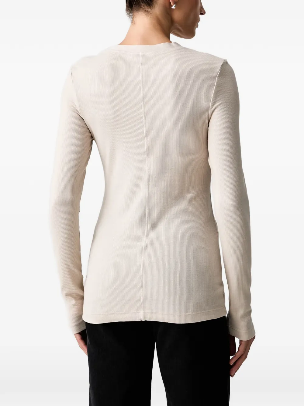 Marc O'Polo Ribgebreid T-shirt Beige
