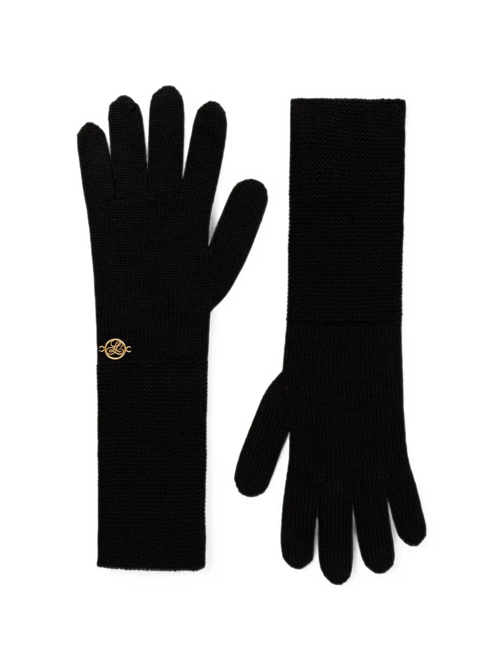LUISA SPAGNOLI Marcatore logo-plaque knitted gloves