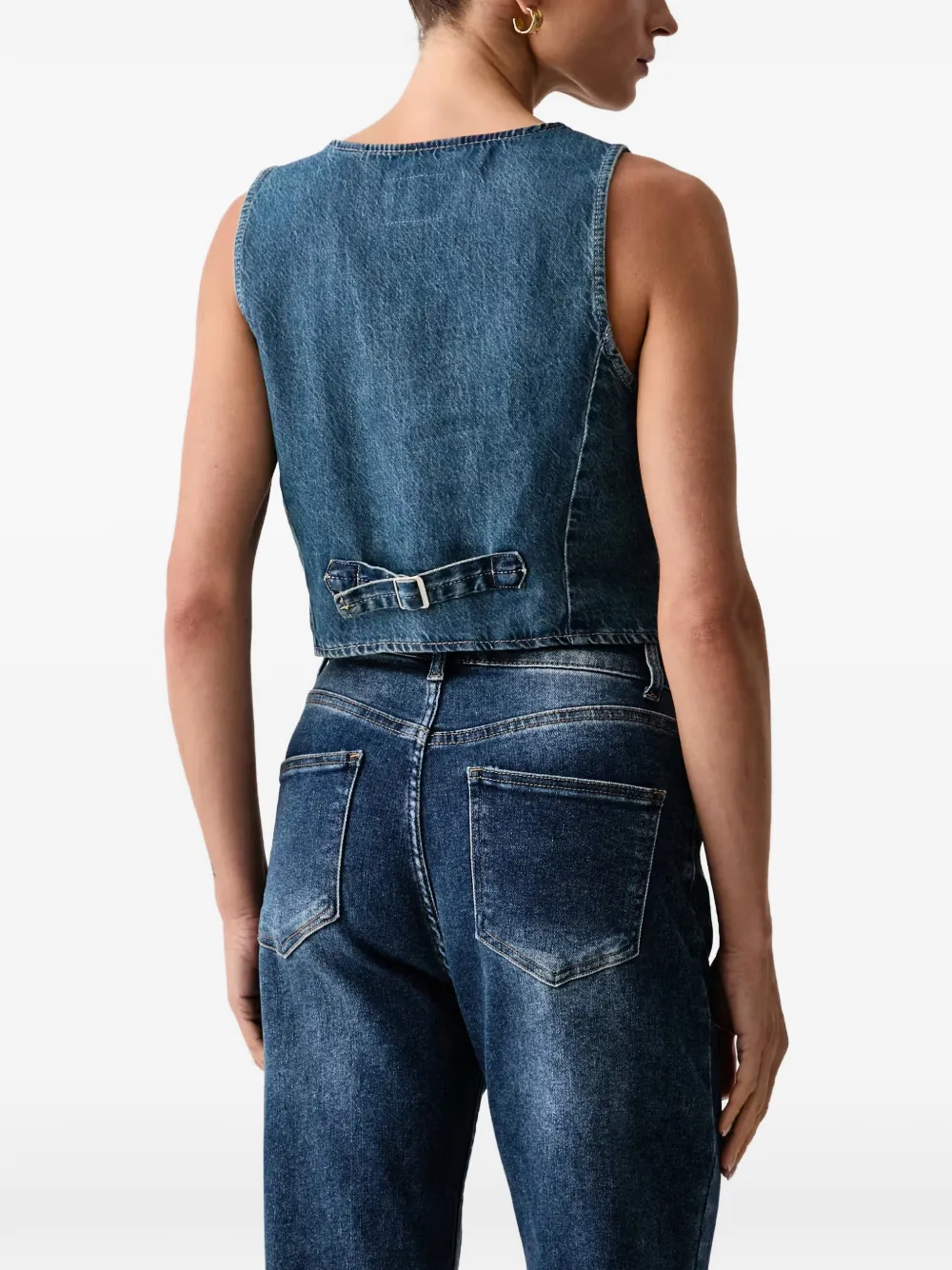 Levi's Denim gilet met V-hals Blauw